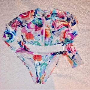 Suboo- bikini bottom with zip long sleeve top